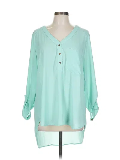 Pre-owned Assorted Brands 3/4 Sleeve Blouse In Blue