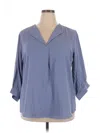 Assorted Brands 3/4 Sleeve Blouse In Blue