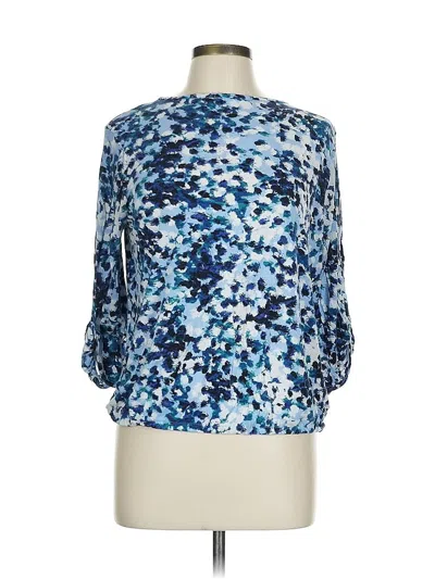 Pre-owned Assorted Brands 3/4 Sleeve Blouse In Blue