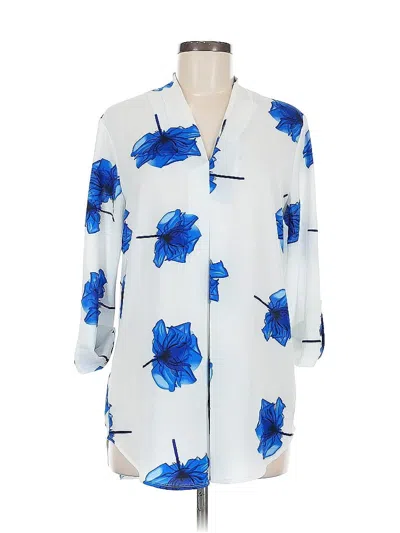 Pre-owned Assorted Brands 3/4 Sleeve Blouse In Blue