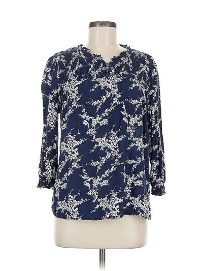 Pre-owned Assorted Brands 3/4 Sleeve Blouse In Blue