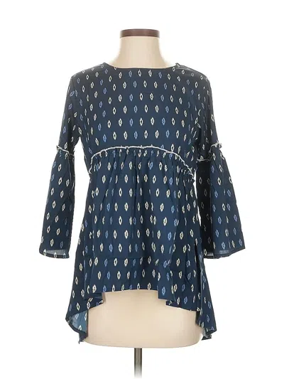 Pre-owned Assorted Brands 3/4 Sleeve Blouse In Blue