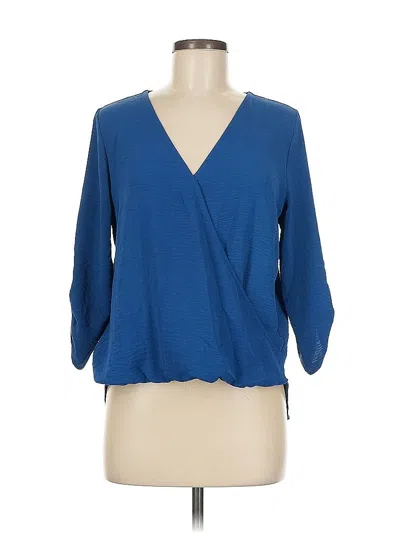 Pre-owned Assorted Brands 3/4 Sleeve Blouse In Blue