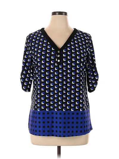 Pre-owned Assorted Brands 3/4 Sleeve Blouse In Blue