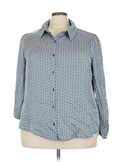 Pre-owned Assorted Brands 3/4 Sleeve Blouse In Blue