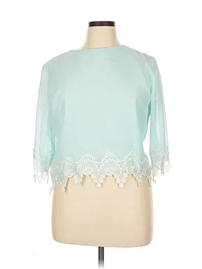 Pre-owned Assorted Brands 3/4 Sleeve Blouse In Blue