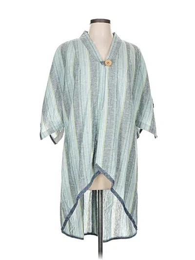 Pre-owned Assorted Brands 3/4 Sleeve Blouse In Blue