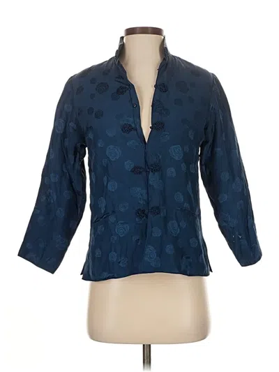 Pre-owned Assorted Brands 3/4 Sleeve Blouse In Blue