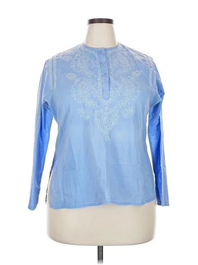 Pre-owned Assorted Brands 3/4 Sleeve Blouse In Blue