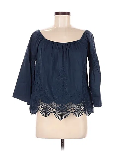Pre-owned Assorted Brands 3/4 Sleeve Blouse In Blue
