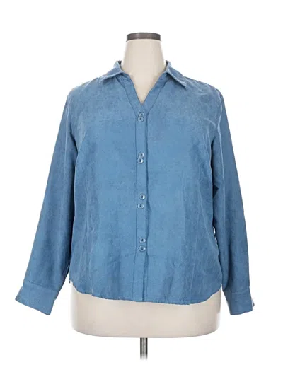 Pre-owned Assorted Brands 3/4 Sleeve Blouse In Blue