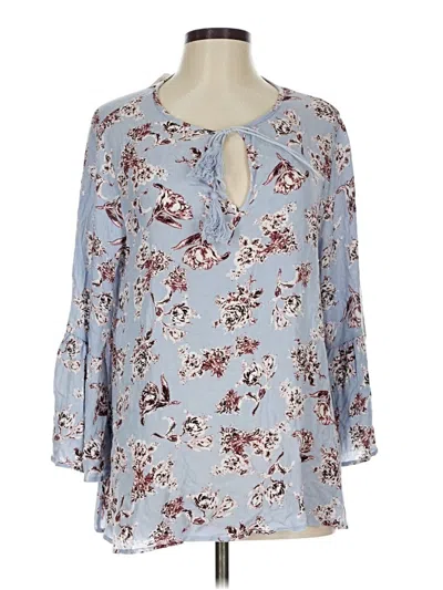 Assorted Brands 3/4 Sleeve Blouse In Blue