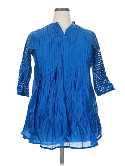 Assorted Brands 3/4 Sleeve Blouse In Blue