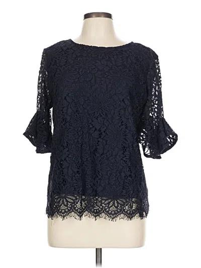 Pre-owned Assorted Brands 3/4 Sleeve Blouse In Blue