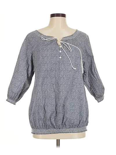 Pre-owned Assorted Brands 3/4 Sleeve Blouse In Blue
