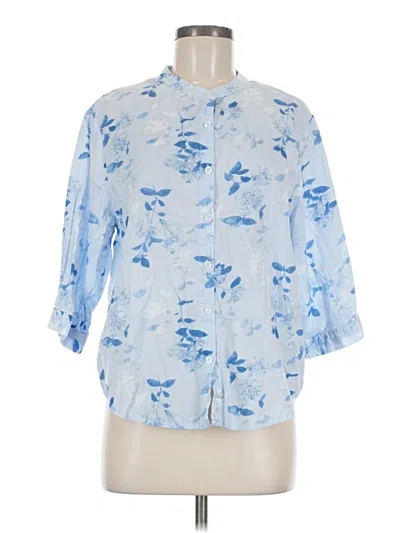 Pre-owned Assorted Brands 3/4 Sleeve Blouse In Blue