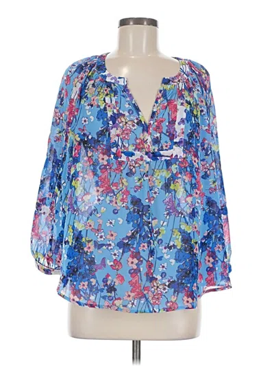 Pre-owned Assorted Brands 3/4 Sleeve Blouse In Blue