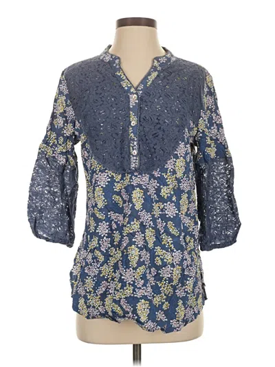 Assorted Brands 3/4 Sleeve Blouse In Blue