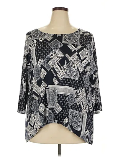 Pre-owned Assorted Brands 3/4 Sleeve Blouse In Blue