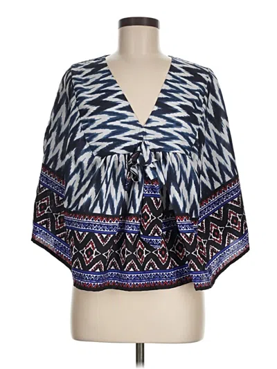 Pre-owned Assorted Brands 3/4 Sleeve Blouse In Blue