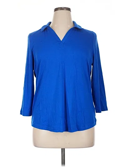 Assorted Brands 3/4 Sleeve Blouse In Blue