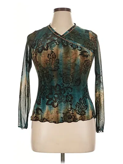 Pre-owned Assorted Brands 3/4 Sleeve Blouse In Blue