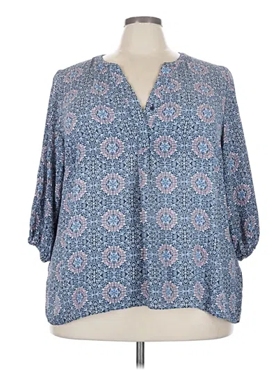 Pre-owned Assorted Brands 3/4 Sleeve Blouse In Blue