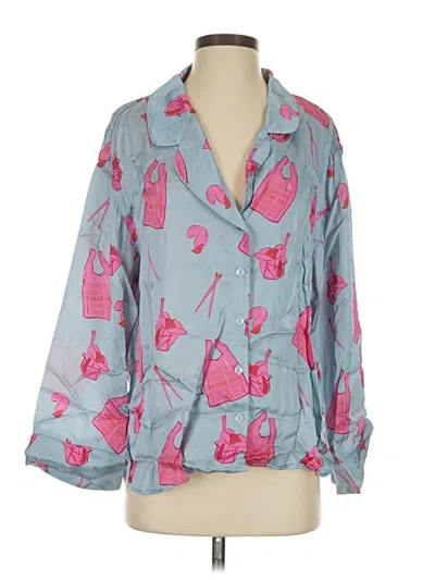 Pre-owned Assorted Brands 3/4 Sleeve Blouse In Blue