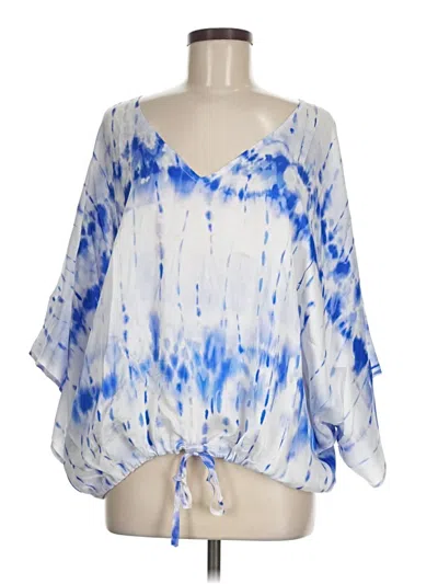 Pre-owned Assorted Brands 3/4 Sleeve Blouse In Blue
