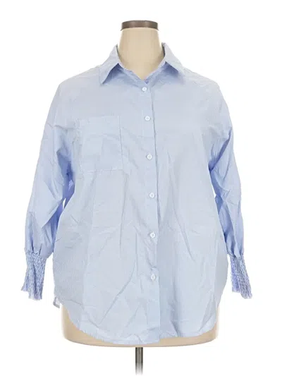 Pre-owned Assorted Brands 3/4 Sleeve Blouse In Blue