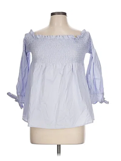 Pre-owned Assorted Brands 3/4 Sleeve Blouse In Blue