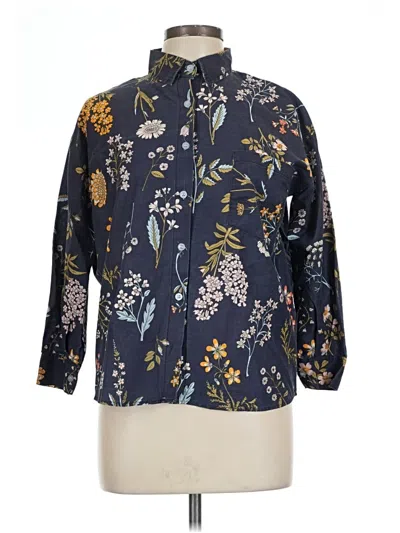 Pre-owned Assorted Brands 3/4 Sleeve Blouse In Blue