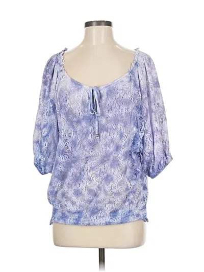 Pre-owned Assorted Brands 3/4 Sleeve Blouse In Blue