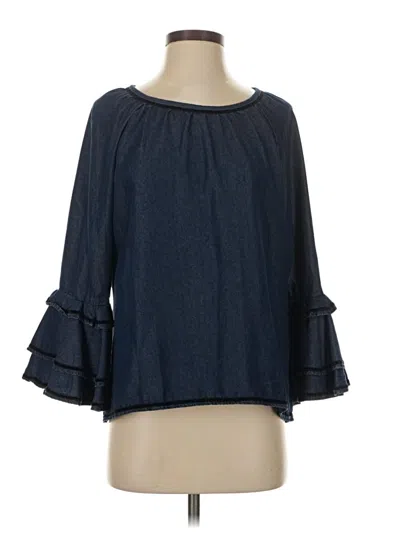 Pre-owned Assorted Brands 3/4 Sleeve Blouse In Blue