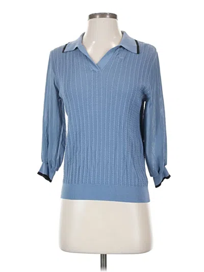 Pre-owned Assorted Brands 3/4 Sleeve Blouse In Blue