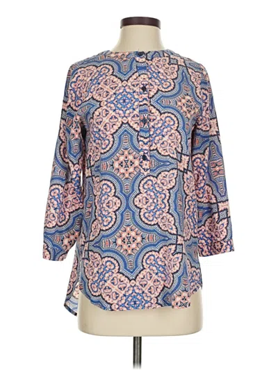 Pre-owned Assorted Brands 3/4 Sleeve Blouse In Blue