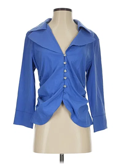 Pre-owned Assorted Brands 3/4 Sleeve Blouse In Blue