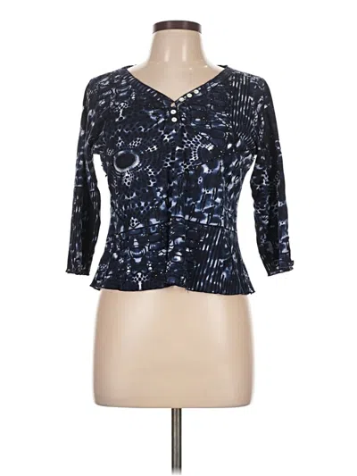 Pre-owned Assorted Brands 3/4 Sleeve Blouse In Blue