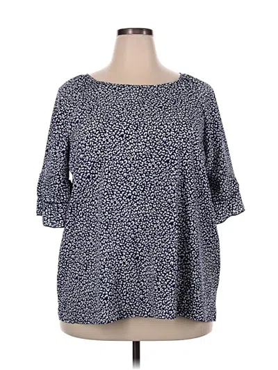 Pre-owned Assorted Brands 3/4 Sleeve Blouse In Blue