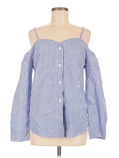 Pre-owned Assorted Brands 3/4 Sleeve Blouse In Blue