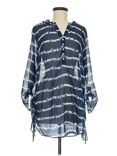 Pre-owned Assorted Brands 3/4 Sleeve Blouse In Blue