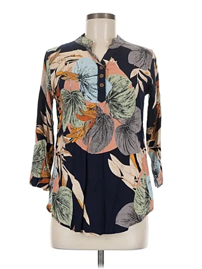 Pre-owned Assorted Brands 3/4 Sleeve Blouse In Blue