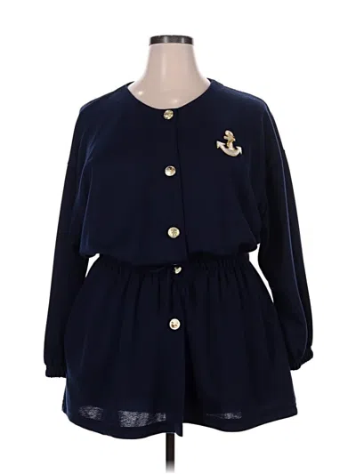 Pre-owned Assorted Brands 3/4 Sleeve Blouse In Blue
