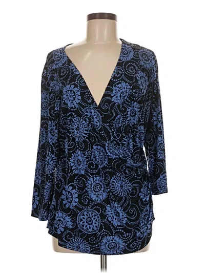 Pre-owned Assorted Brands 3/4 Sleeve Blouse In Blue