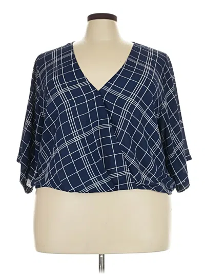 Pre-owned Assorted Brands 3/4 Sleeve Blouse In Blue