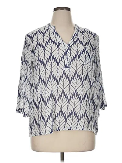 Pre-owned Assorted Brands 3/4 Sleeve Blouse In Blue