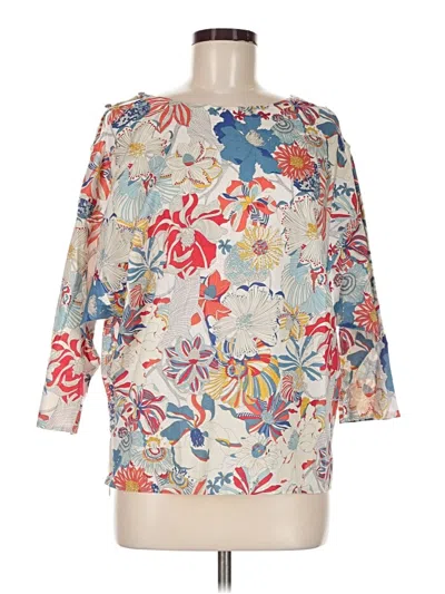 Pre-owned Assorted Brands 3/4 Sleeve Blouse In Blue