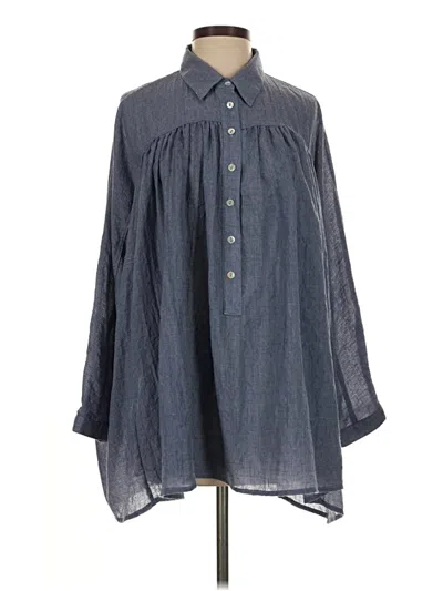 Pre-owned Assorted Brands 3/4 Sleeve Blouse In Blue