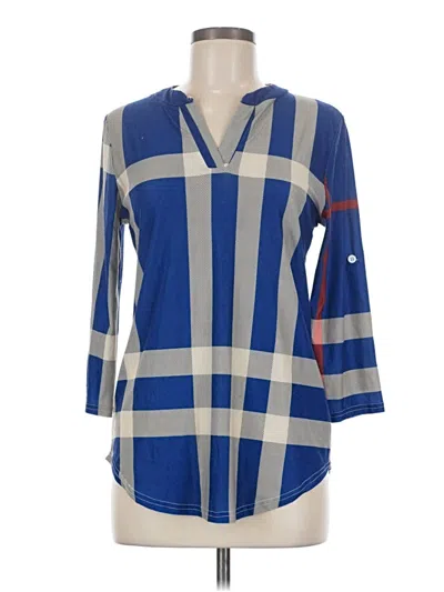 Pre-owned Assorted Brands 3/4 Sleeve Blouse In Blue