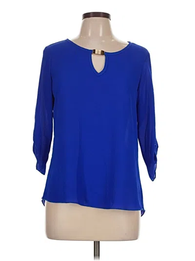 Pre-owned Assorted Brands 3/4 Sleeve Blouse In Blue